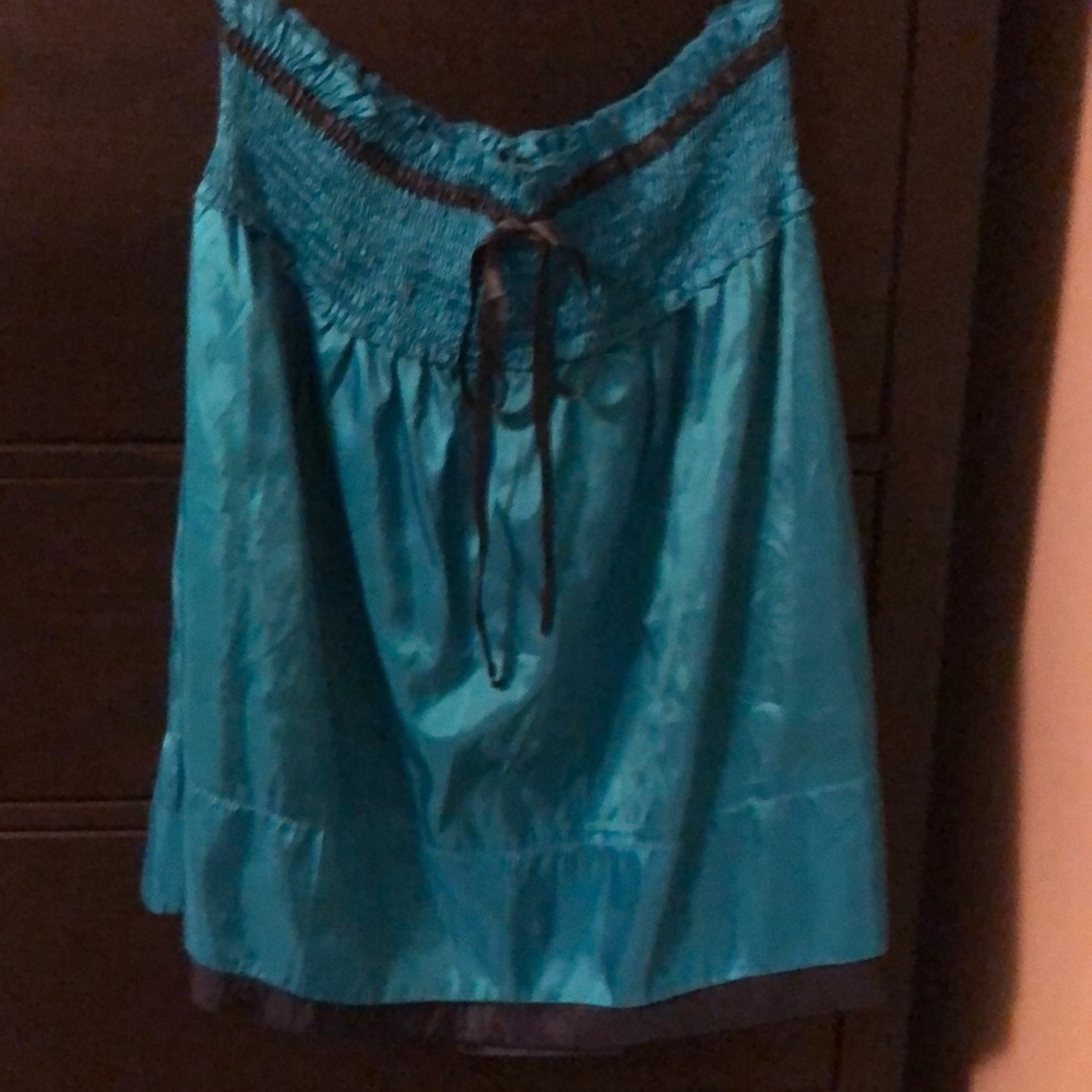 Le Chateau Shiny Blue Skirt